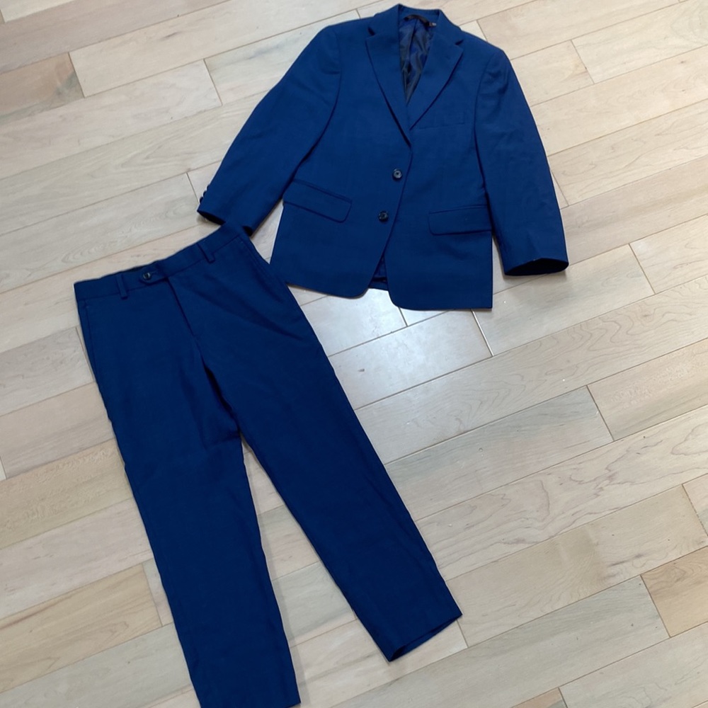 Michael Kors boys soft thin wool blue blazer pants suit 10R